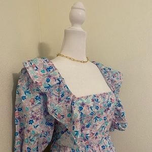 ASOS FLORAL MIDI TIE DRESS